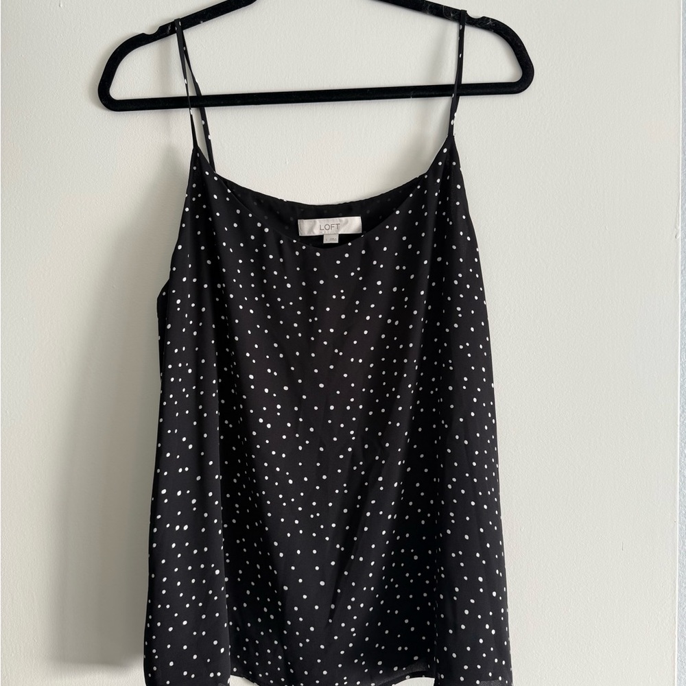 LOFT Black and White Polka Dot Camisole